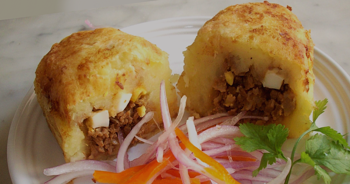 Street food Recipe Peruvian Stuffed Potatoes