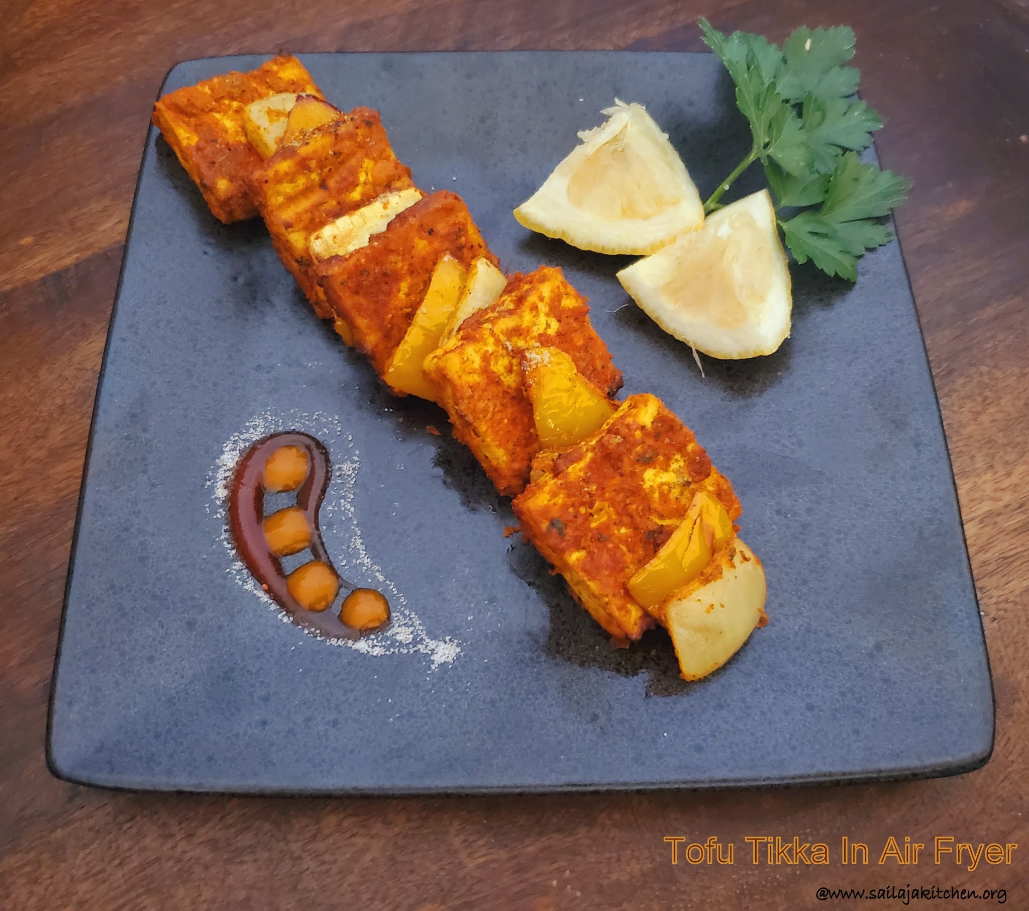 Sailaja Kitchen...A site for all food lovers! Tofu Tikka In Air Fryer / Tandoori Tikka Using