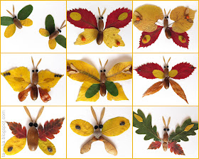 бабочки из осенних листьев butterfly fall craft