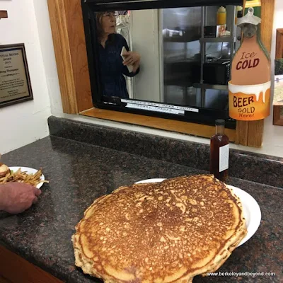 famous giant pancake at Whitney Portal Store in Lone Pine, California
