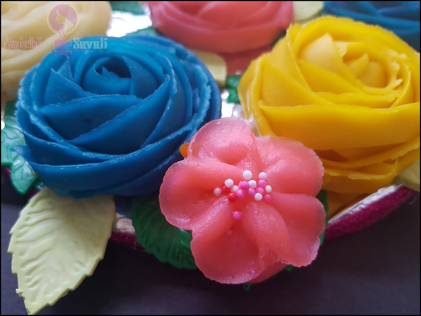 Tutorial How to make decorative flowers from sweet moong bean paste