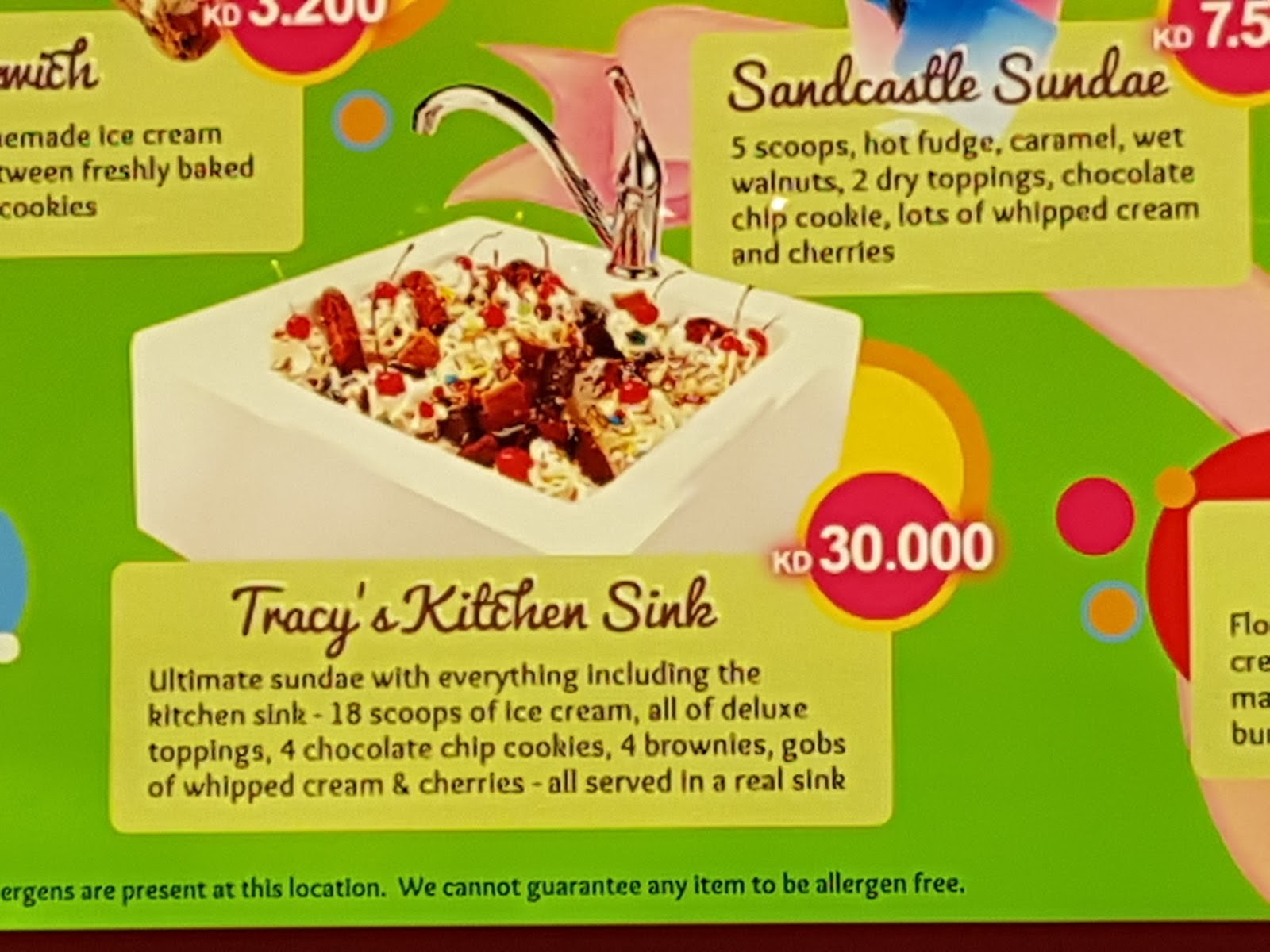 sloan's ice cream kitchen sink price
