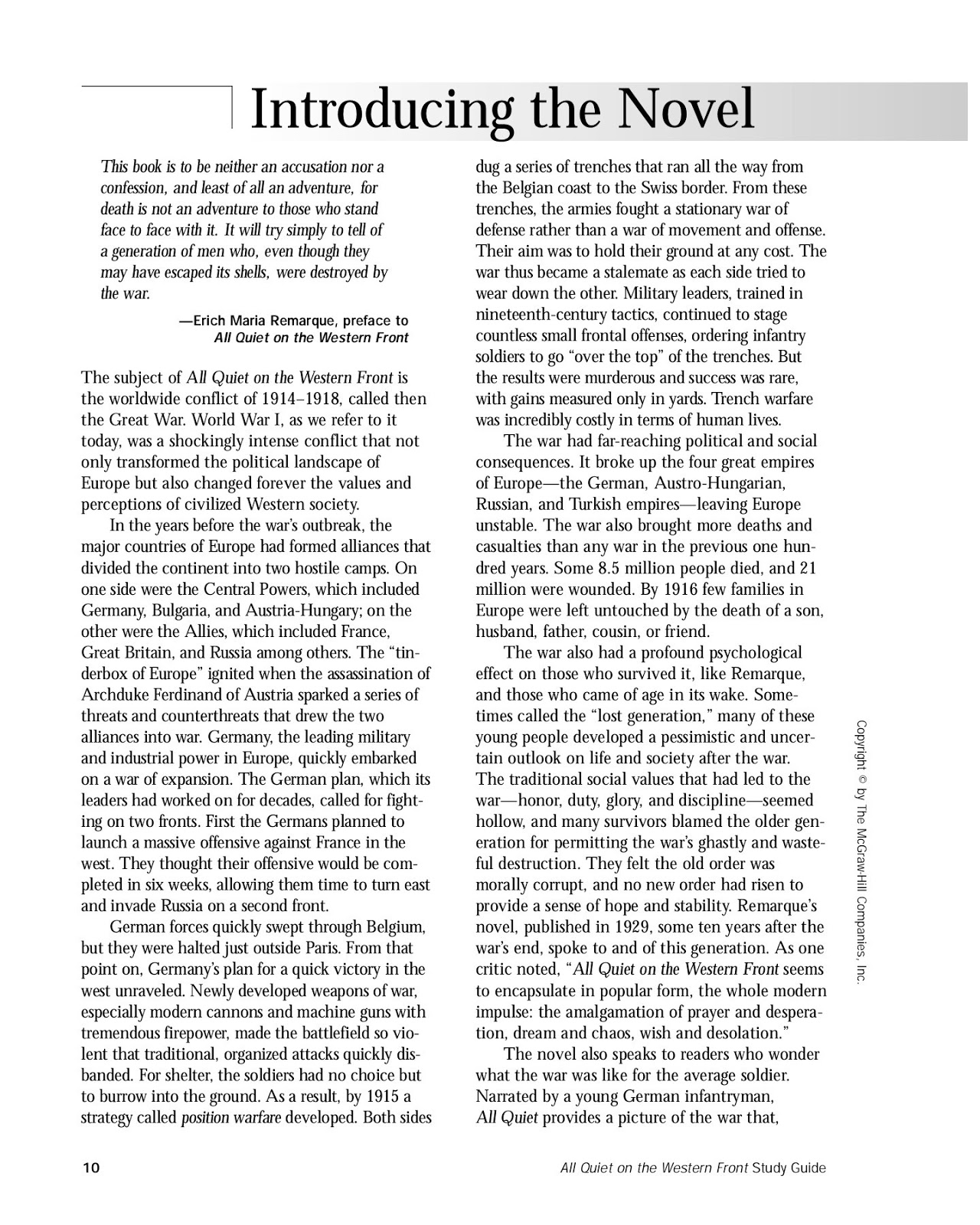 All quiet on the western front essays