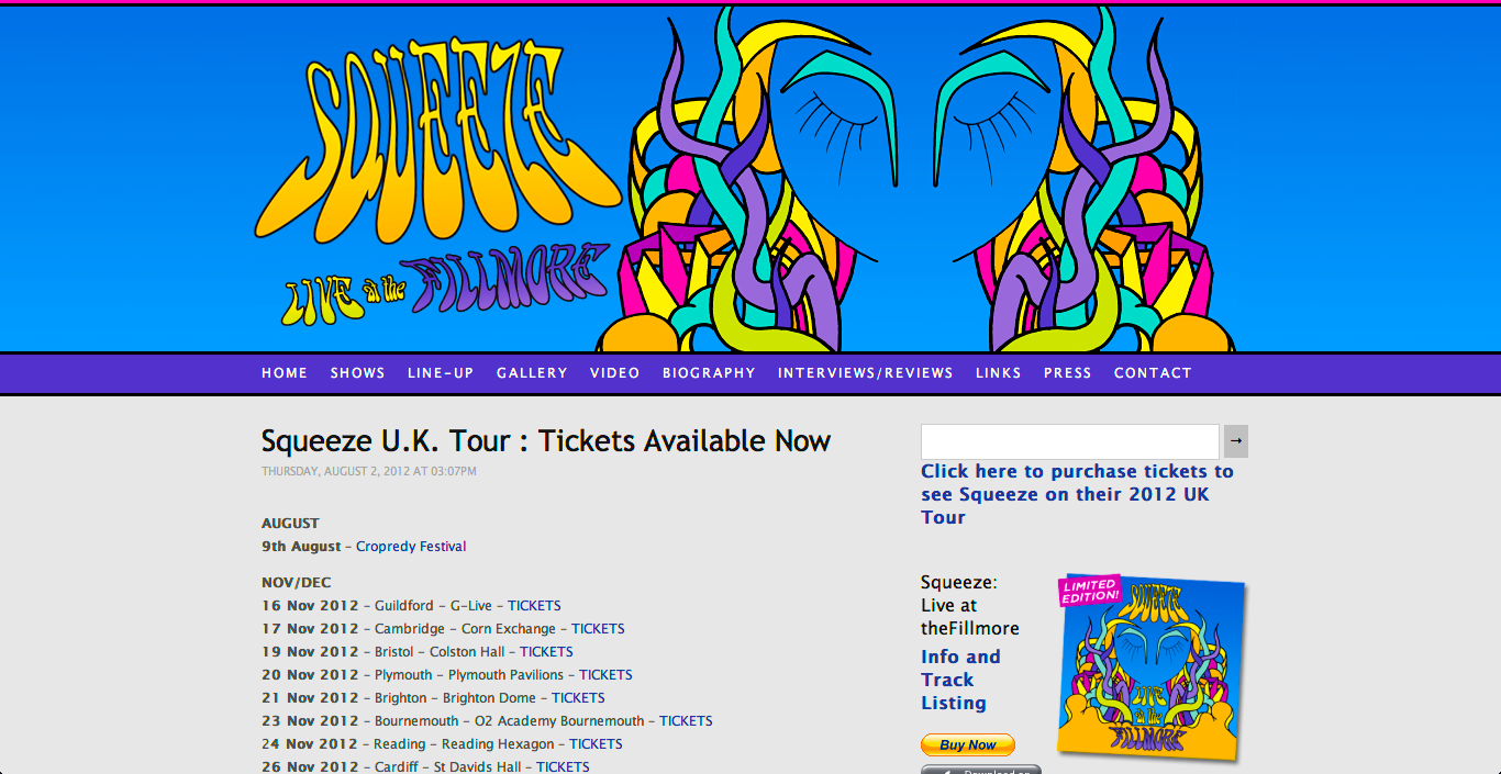 Ellen's A2 media Examples of Artists websites