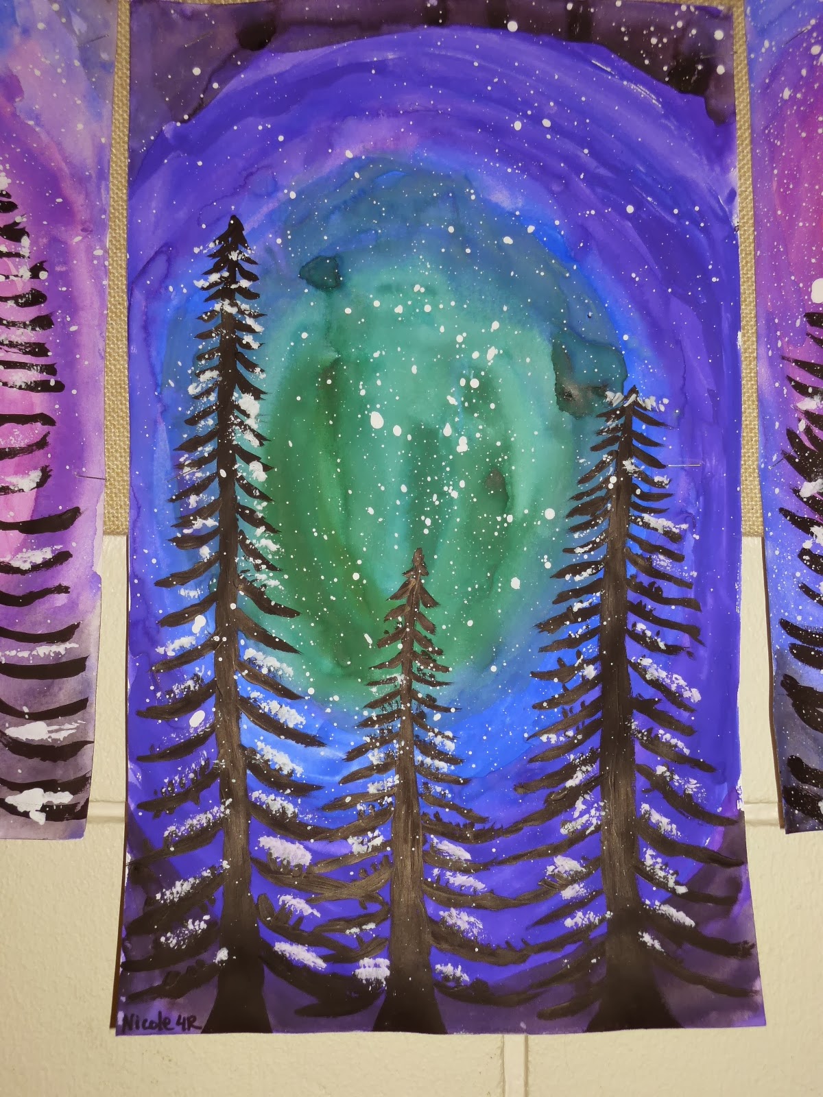 Mrs. Werner's Art Room: 4th grade Winter Paintings
