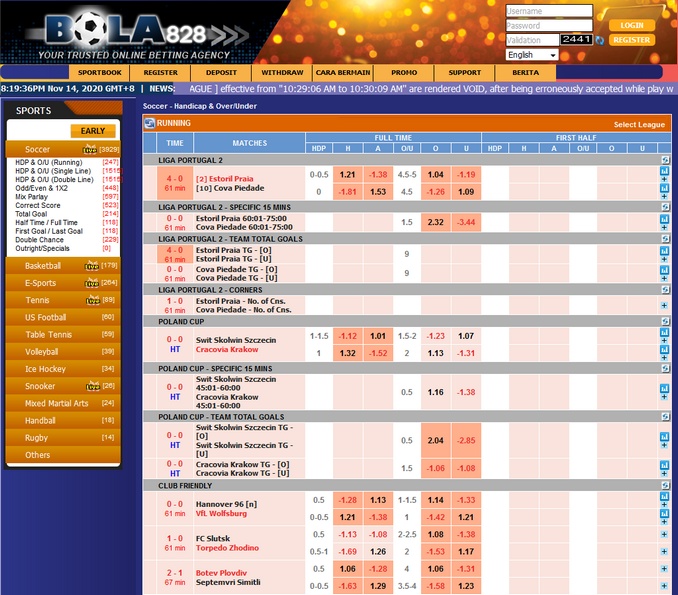 Bola828 Betslip Screen