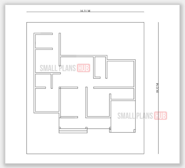 1592 Sq.ft.3 bedroom Single Floor plan and elevation