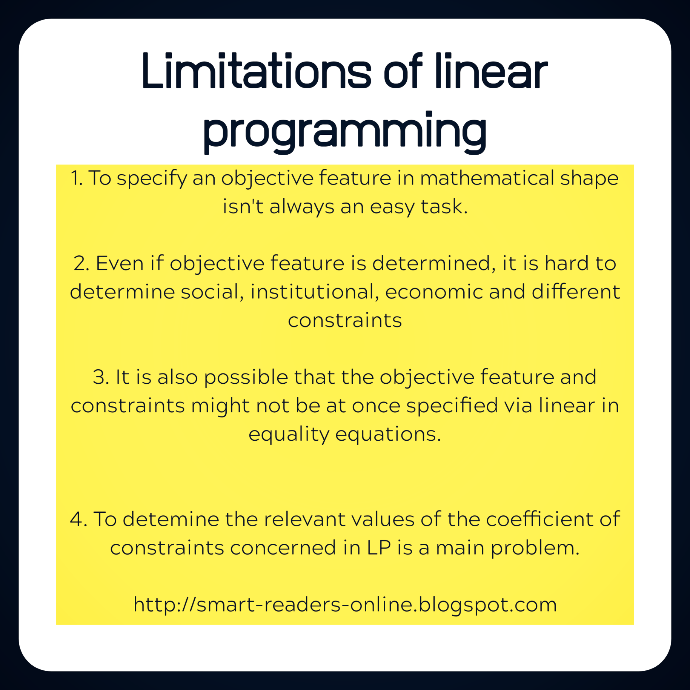 Linear programming Meaning, uses, & limitations of linear programming