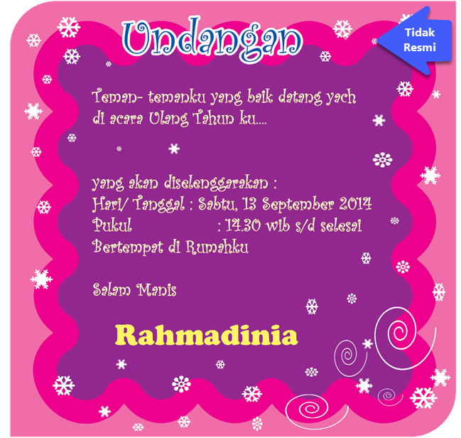 Buat Lah Surat Undangan Ulang Tahun / Contoh Dan Cara