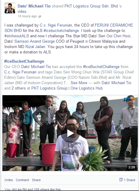 Ice Bucket Challenge - Dato' Michael Teo