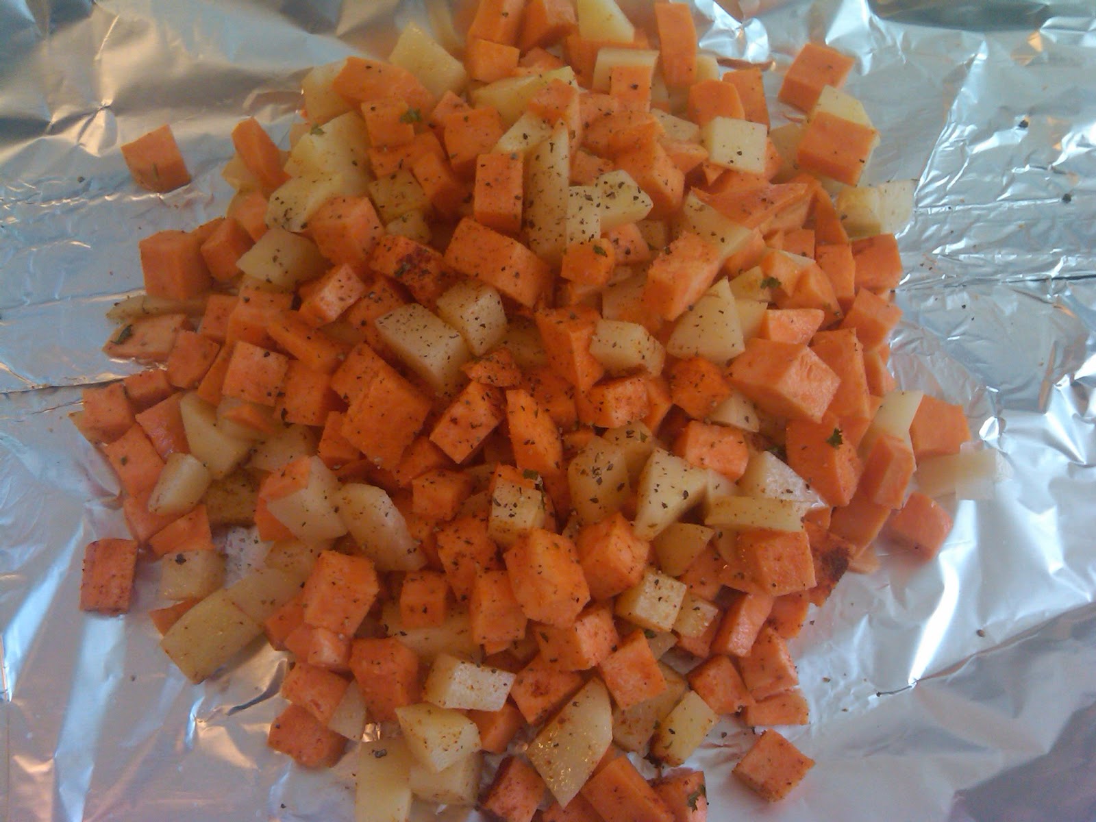 Michele's Woman Cave Easy grilled sweet & Yukon Gold potatoes