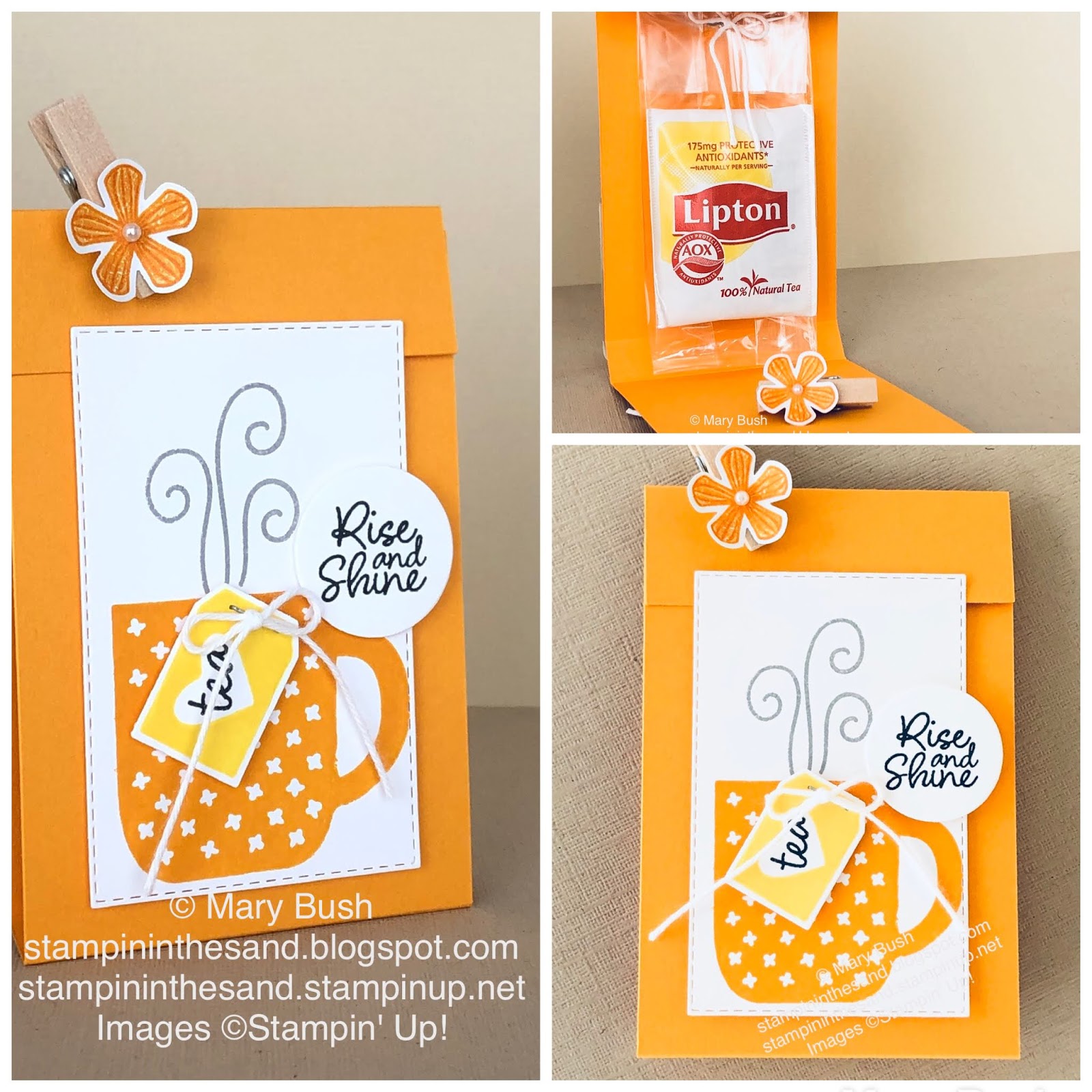 Stampin' in the Sand Rise & Shine Tea Bag/Treat Holder