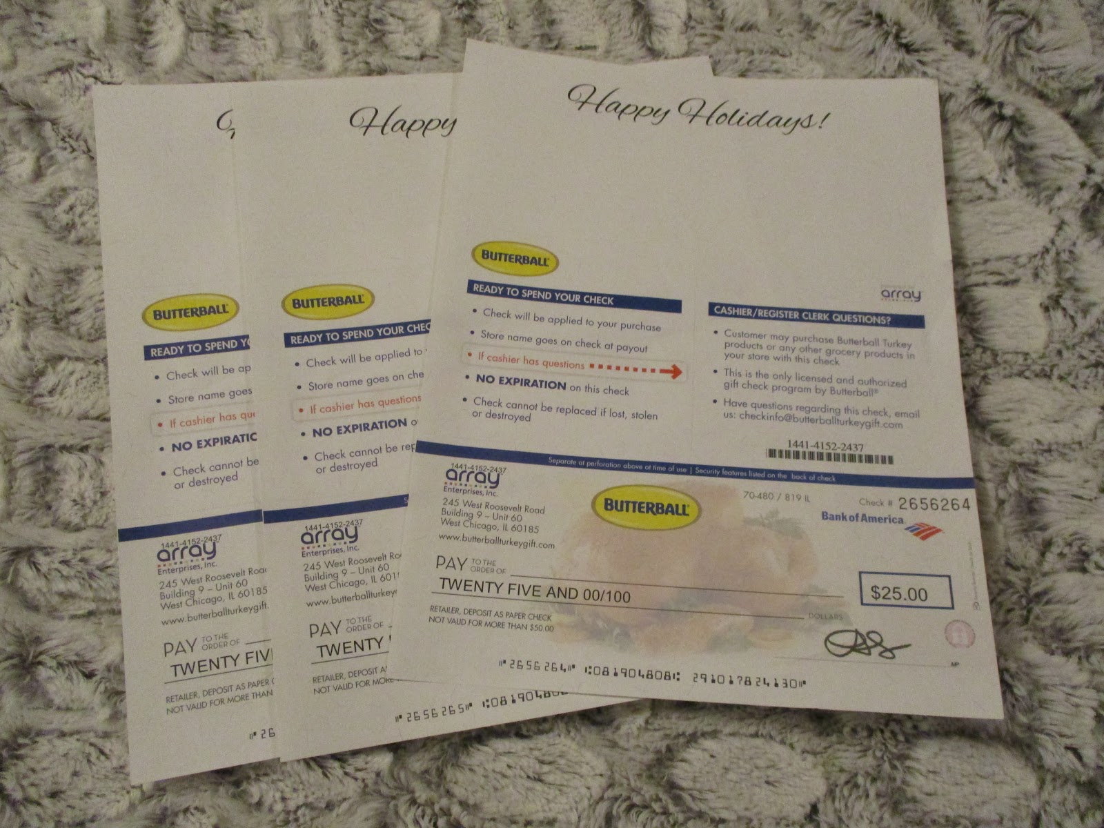 Missy's Product Reviews Butterball & 25 Gift Check Giveaway Ends 12/14