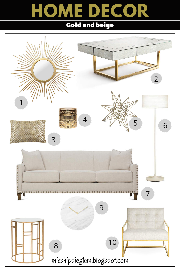 10 Gold decor for the living room.
