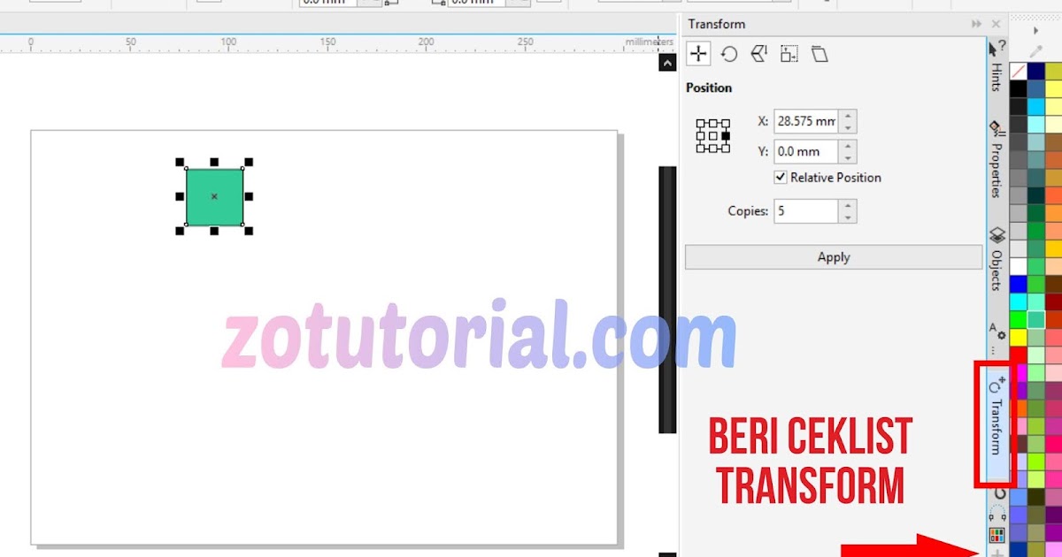 Cara duplikat objek di corel