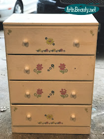 Art Is Beauty Vintage Dresser Makeover Using Fern Transfers And