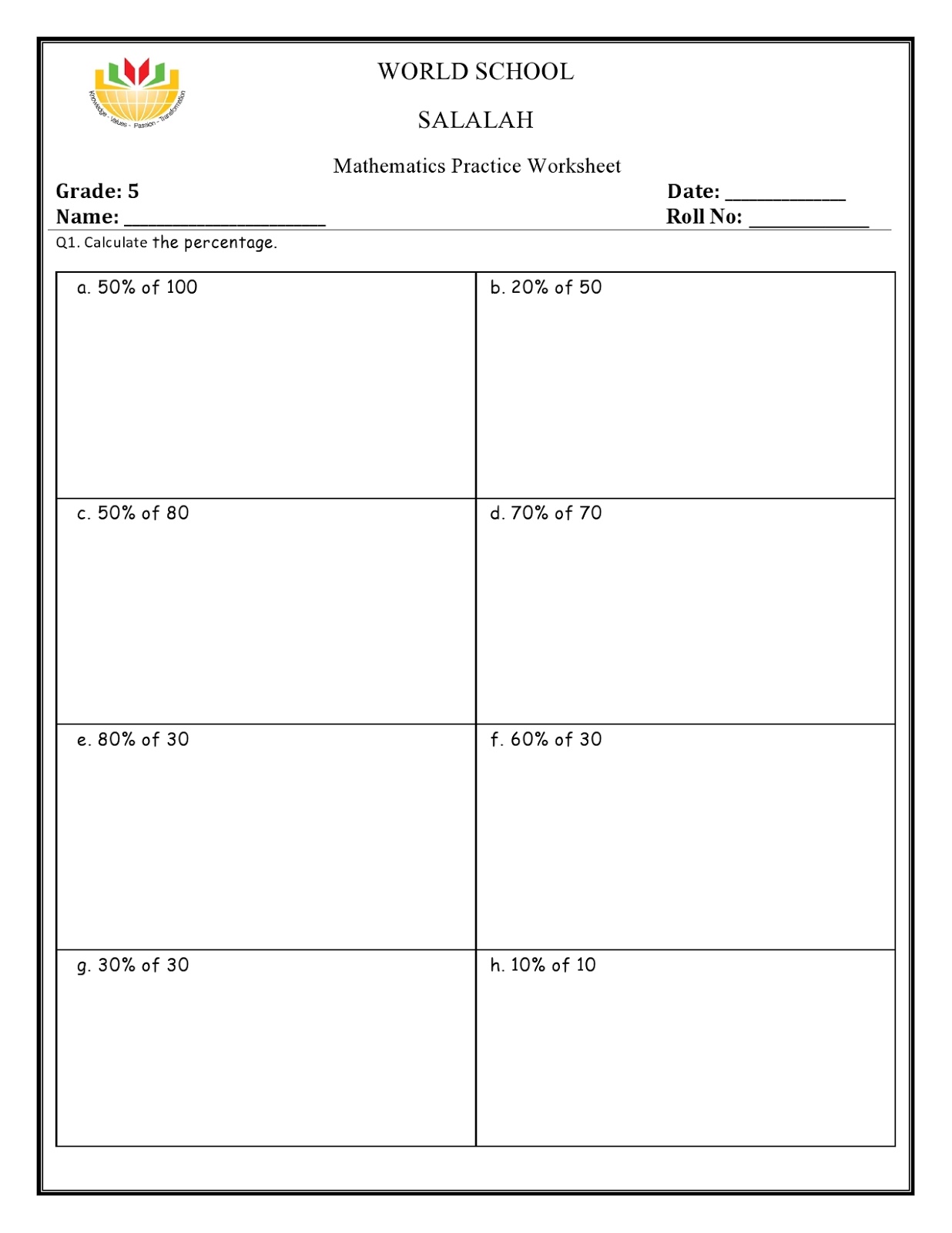 Birla World School Oman: Homework for Grade 5 as on 22/03/2020