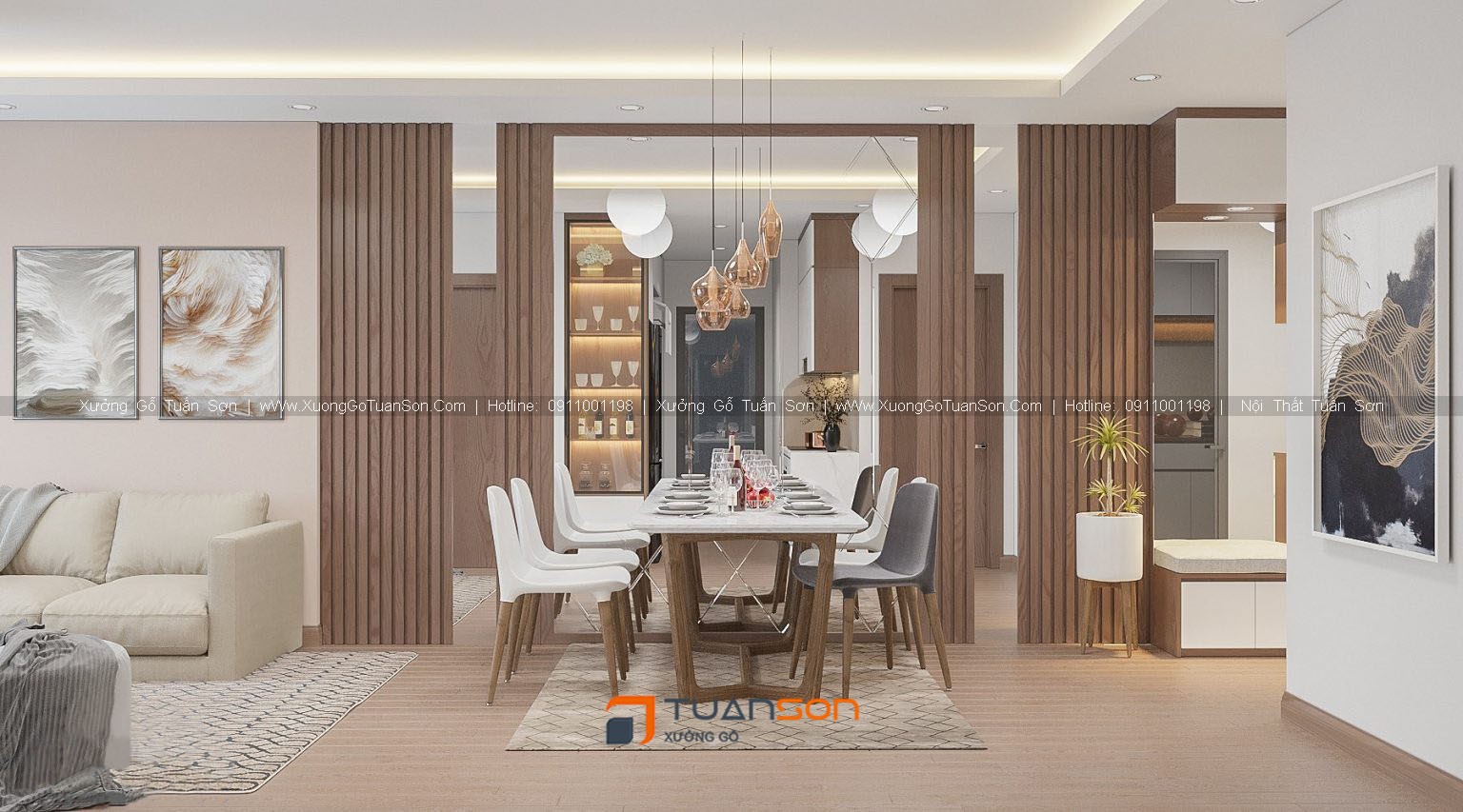 Thiết kế nội thất căn hộ 2 phòng ngủ (căn góc) IEC Thanh Trì Thiết kế nội thất căn hộ 2 phòng ngủ (căn góc) IEC Thanh Trì