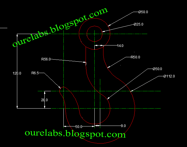 step by step procedure to draw hook 2D drawing using AutoCAD