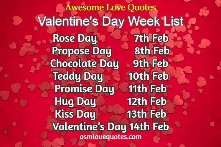 rose day propose day chocolate day teddy day