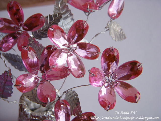 beautiful flower for gifts and decoration: how to make crystal flowers -  crafts ideas - crafts for kids