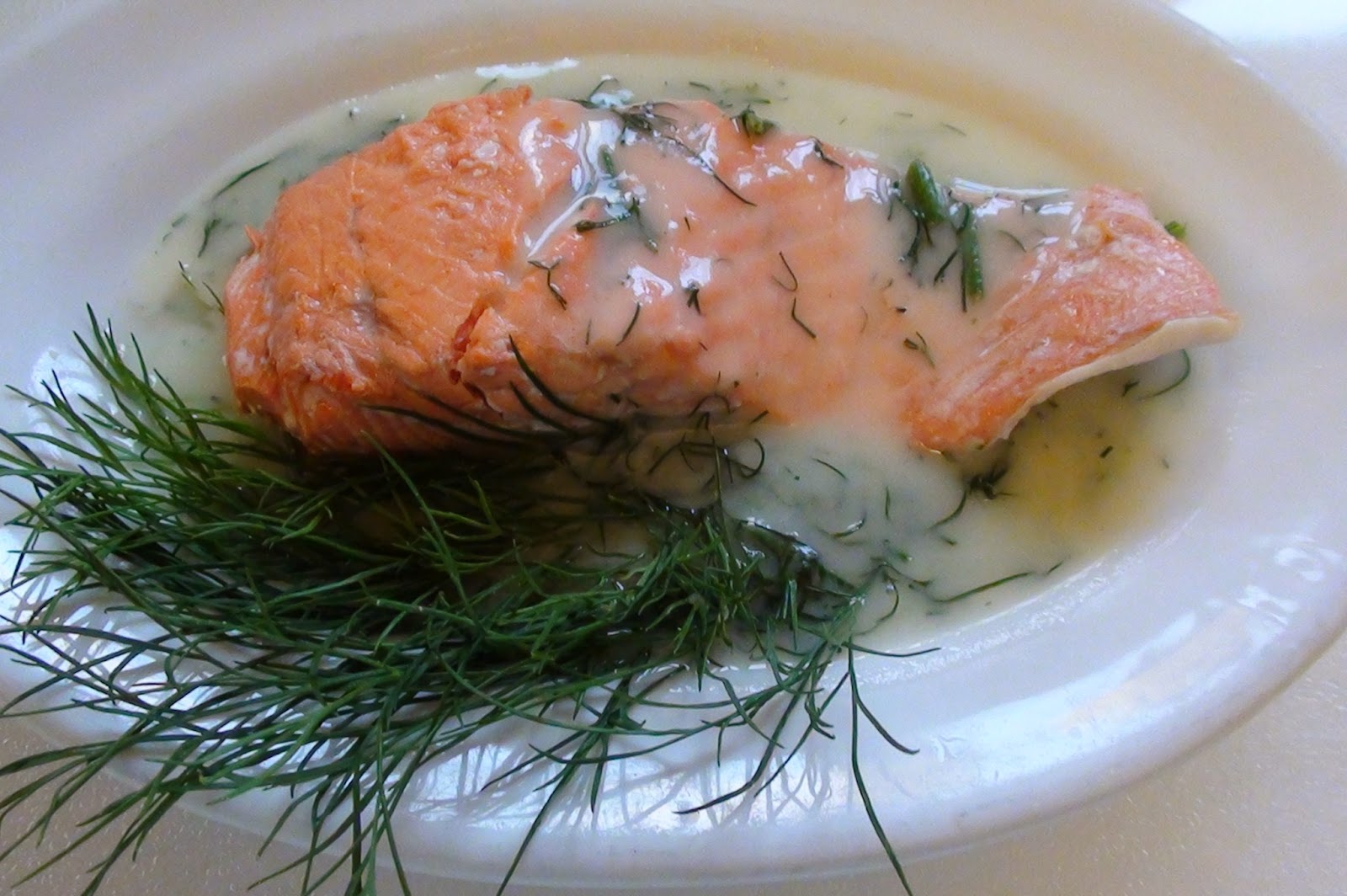 zsuzsa is in the kitchen POACHED SALMON WITH DILL SAUCE