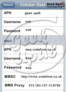 iPhone Access Point Settings