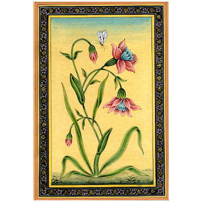 Kailash Raj Water Colour Paper Painting of Mughal Flower