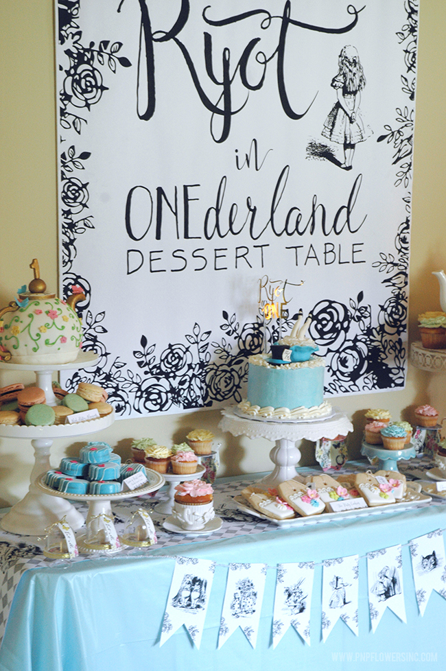 Alice in Onederland Wonderland Girl's 1st First Birthday Mad