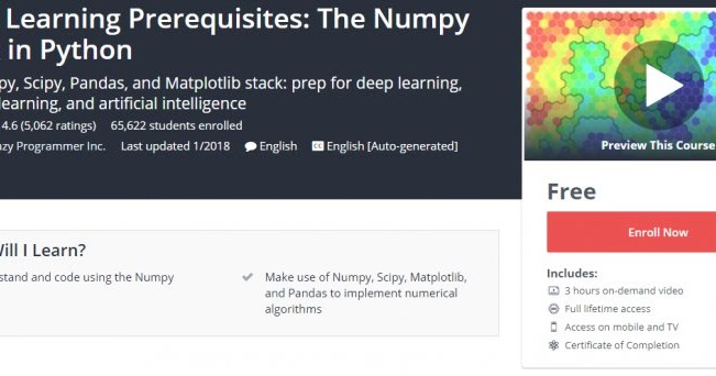 [100% FREE] Deep Learning Prerequisites: The Numpy Stack in Python ...