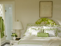 Green And White Bedroom