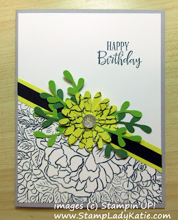Birthday Card made with Stampin'UP!'s Breathtaking Bouquet stamp set, medium Daisy Punch and Sprig Punch