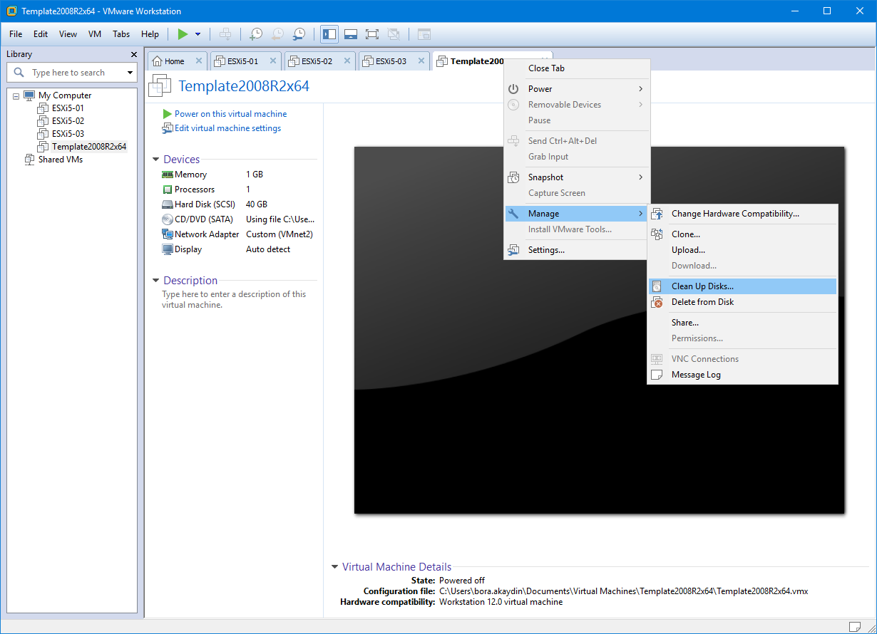Vmware workstation esxi