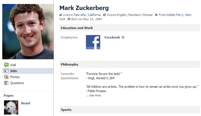 How he knew about Facebook. 