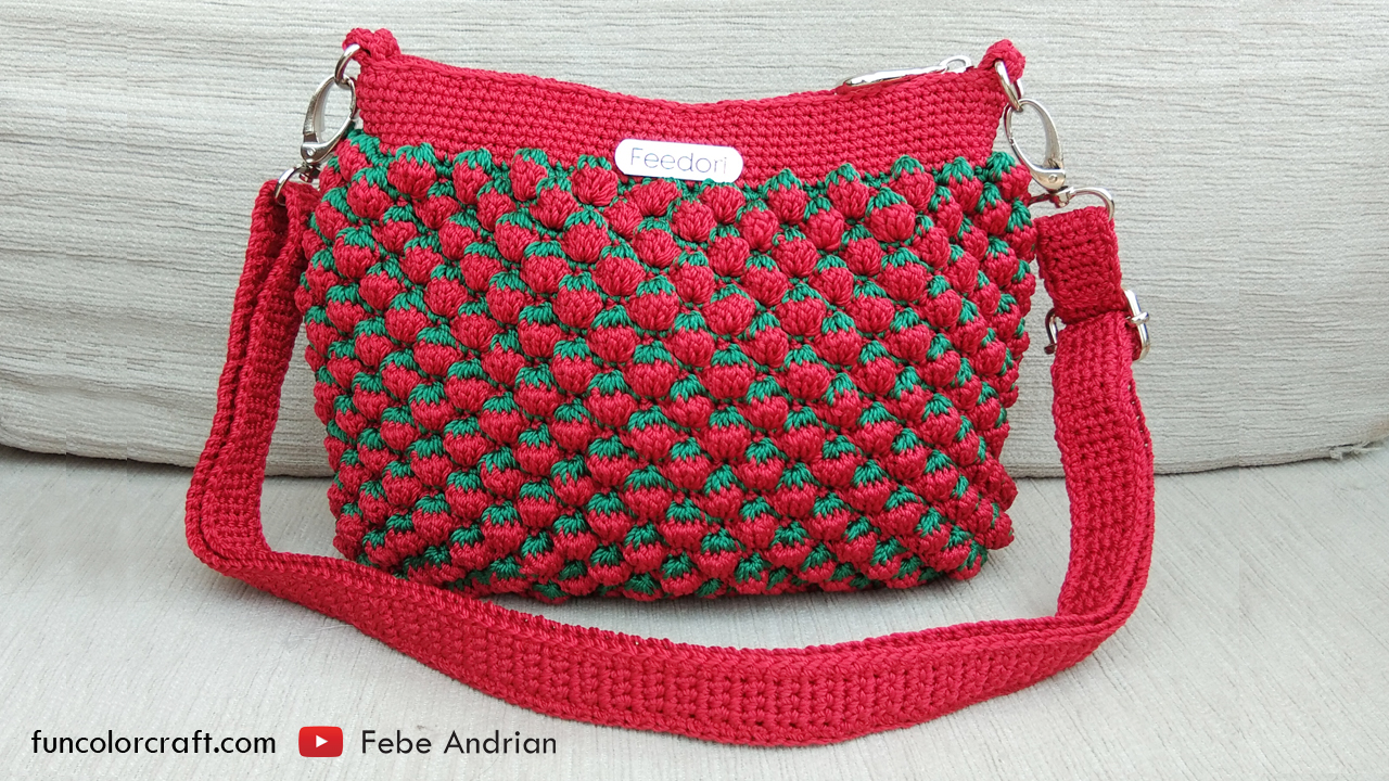 Tas Rajut Motif Strawberry Strawberry Crochet Bag Tutorial tas-rajut-motif-strawberry-strawberry-crochet-bag-tutorial