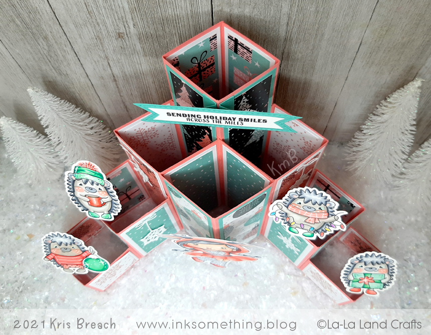 Multi layered cube card, reindeer marci, holiday smiles, La-La Land Crafts, ink something, kris breach