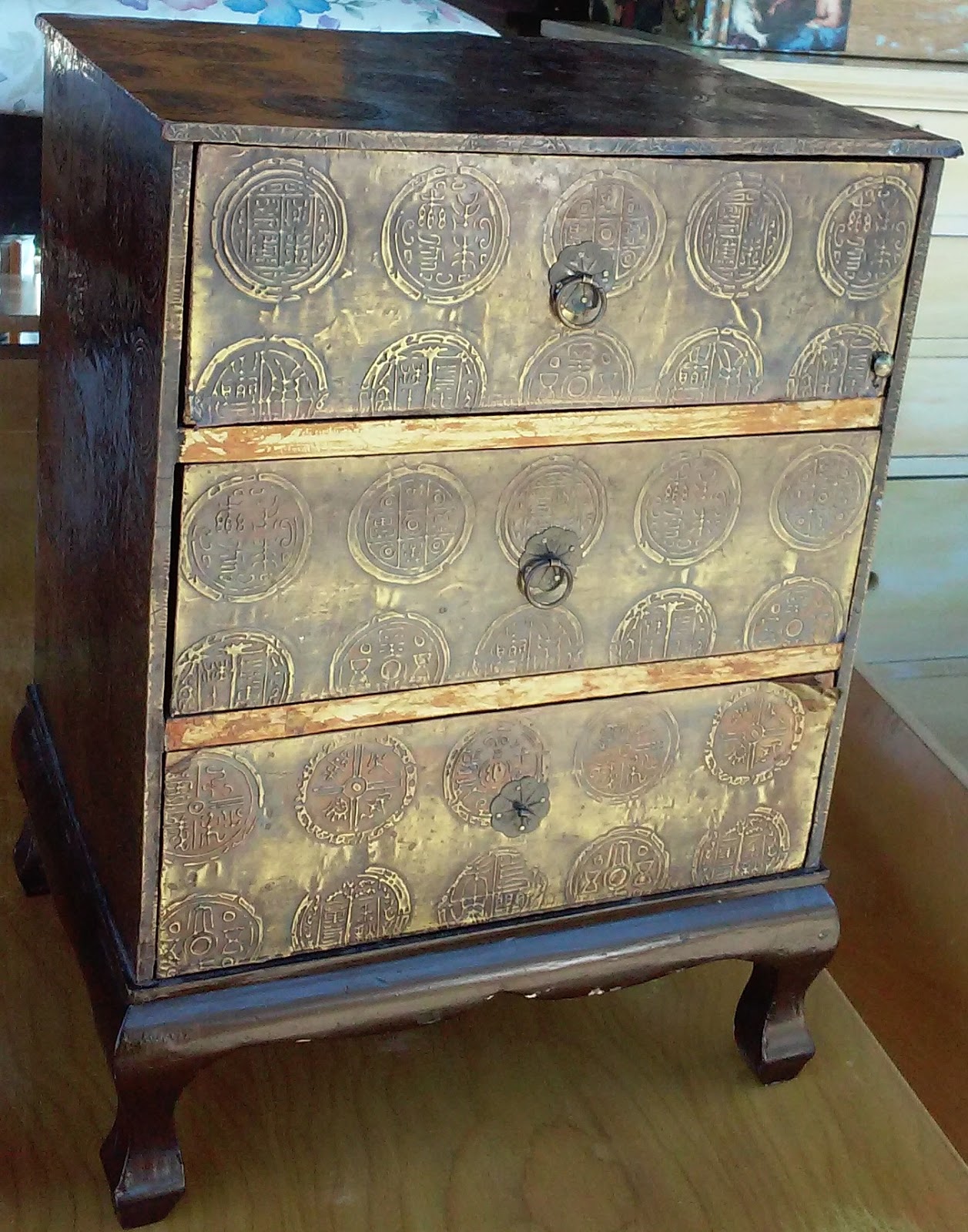 UHURU FURNITURE & COLLECTIBLES SOLD **REDUCED** Brass Covered Asian