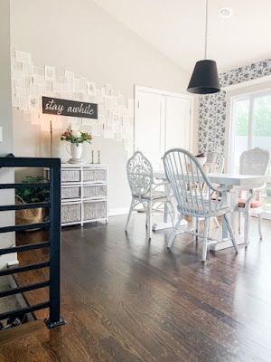 Dining room with wall treatment