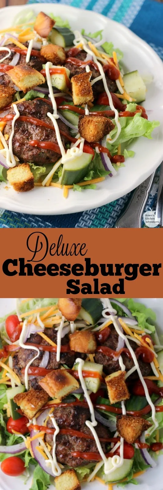 Cheeseburger Salad | by Renee's Kitchen Adventures - easy recipe for a classic cheeseburger in salad form makes a great lighter dinner or lunch. #SundaySupper