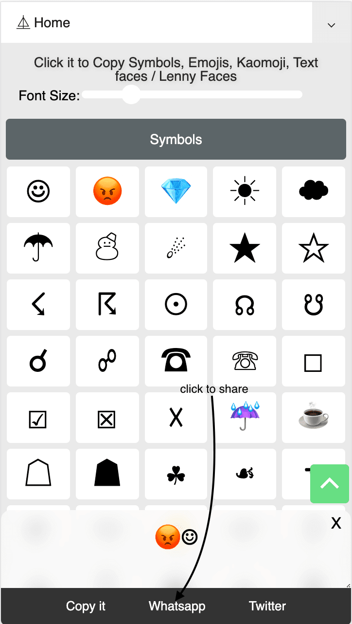 OKSymbols - Copy ☂ Symbols, 😄 emoji, (ᗒᗣᗕ)՞ Text faces