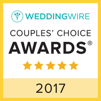 Square Yellow WeddingWire Couples Choice Awards Button With 5 Star Ratings For 2017