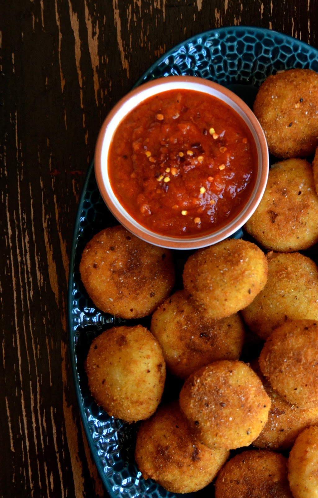Mozzarella Arancini with Spicy Arrabiata Sauce Always Order Dessert