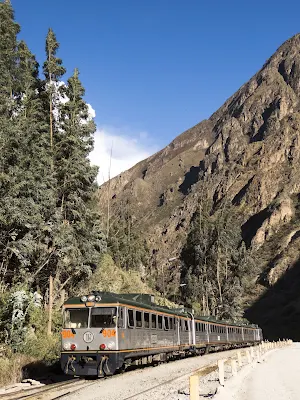 Train from Ollantaytambo to Machu Picchu in Peru