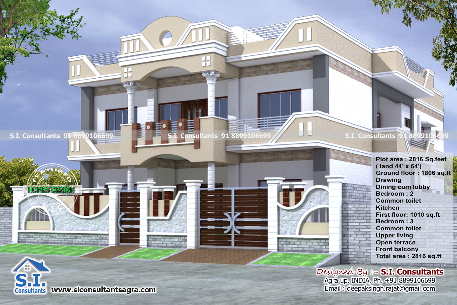 S.I. consultants: 44x64 North Indian House