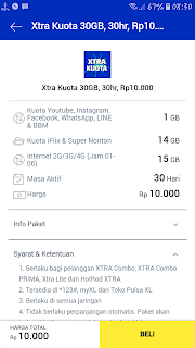 Cara Daftar Paket Xtra Kuota XL 30 GB Rp 10 Ribu