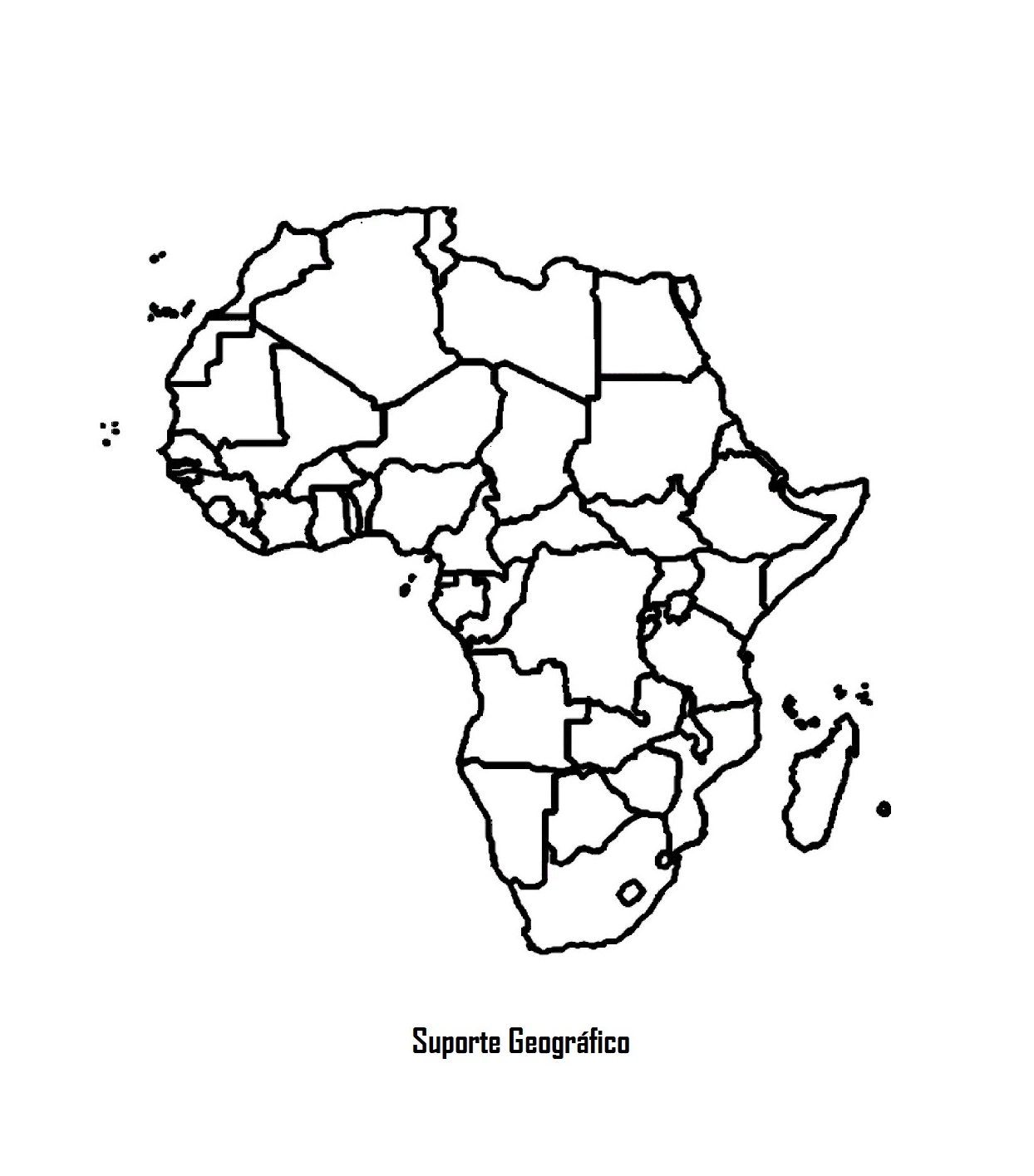 Suporte Geográfico ÁFRICA MAPAS PARA COLORIR