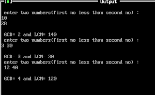 10) Write a program to find the LCM and GCD of any two non-zero ...