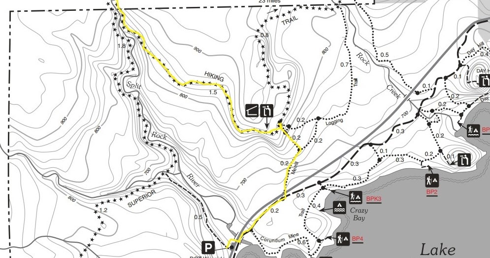 Day Hiking Trails SHT walks ridgelines over Split Rock park
