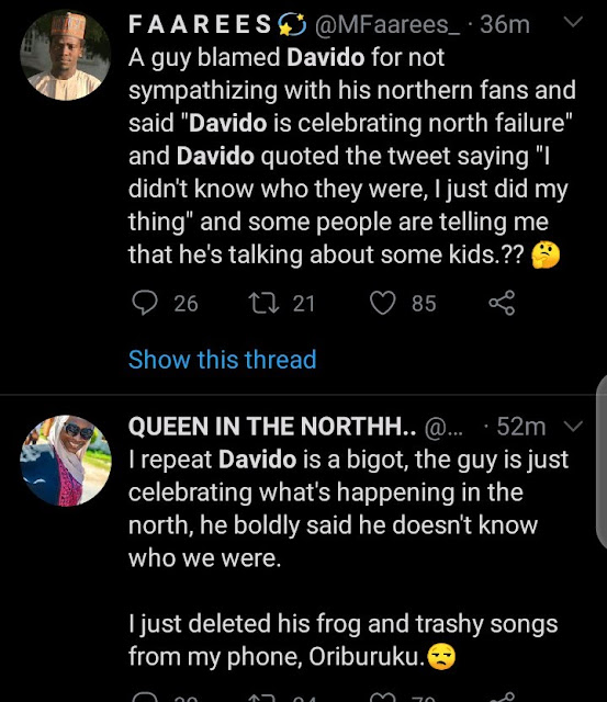 ‘Davido Is A Bigot’ – Northern Youths Blast Davido For Ignoring Them