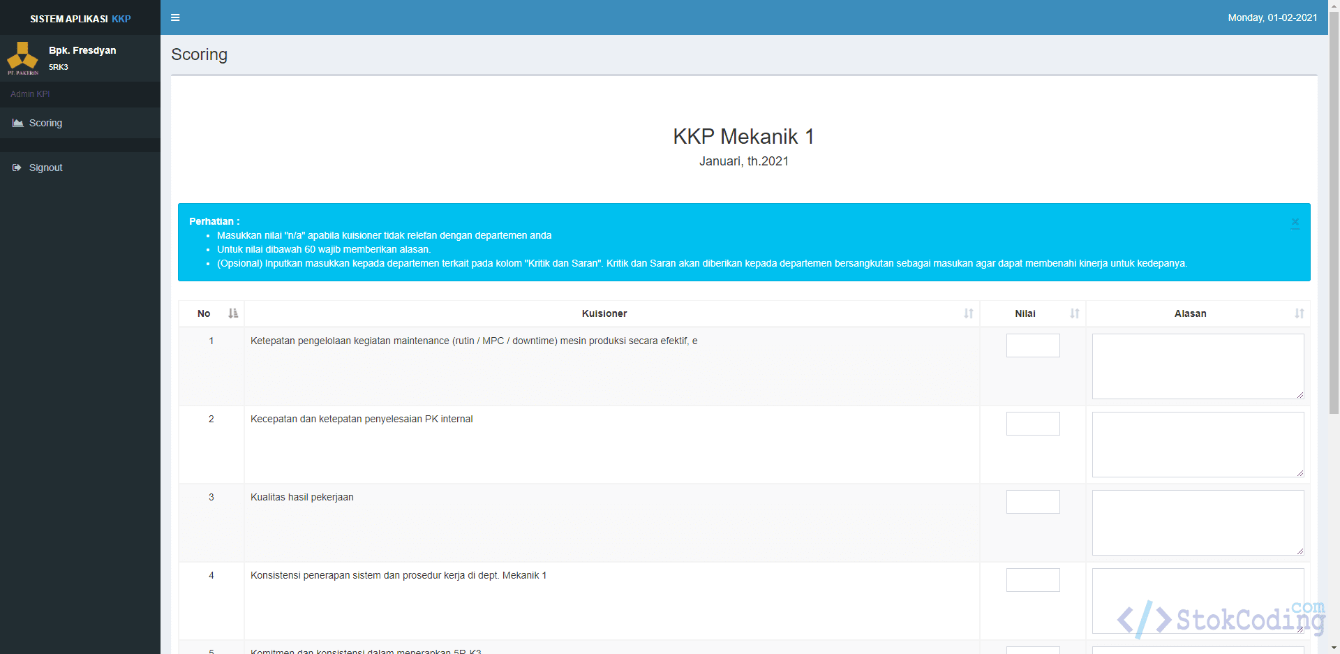 Aplikasi Kuisioner Kepuasan Pelanggan Berbasis Web (Codeigniter)